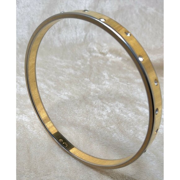 Vintage Vintage Swarovski Crystal Goldtone / Silvertone Bangle Bracelet, prelove - Picture 16 of 16